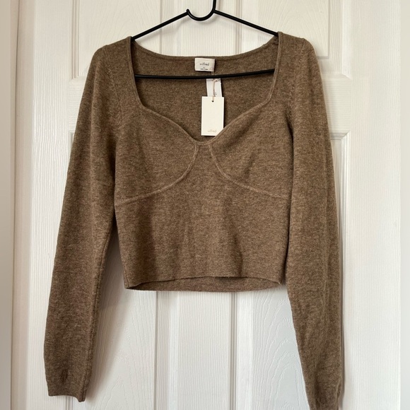 Aritzia Sweaters - Aritzia Wilfred Greer Sweater Wool Cashmere Blend Heather Cognac XL